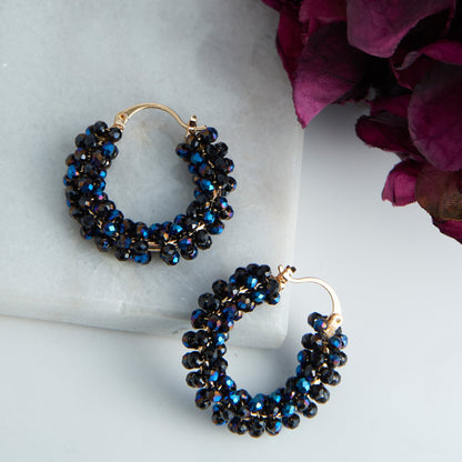 Caden Wrapped Beaded Hoop Earrings