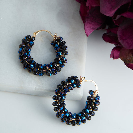Caden Wrapped Beaded Hoop Earrings