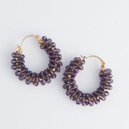 Caden Wrapped Beaded Hoop Earrings