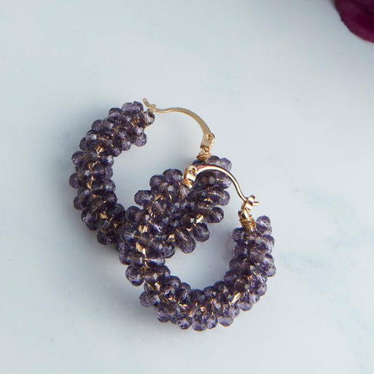 Caden Wrapped Beaded Hoop Earrings