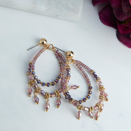 Caden Oval Beaded Earrings