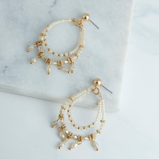 Caden Oval Beaded Earrings
