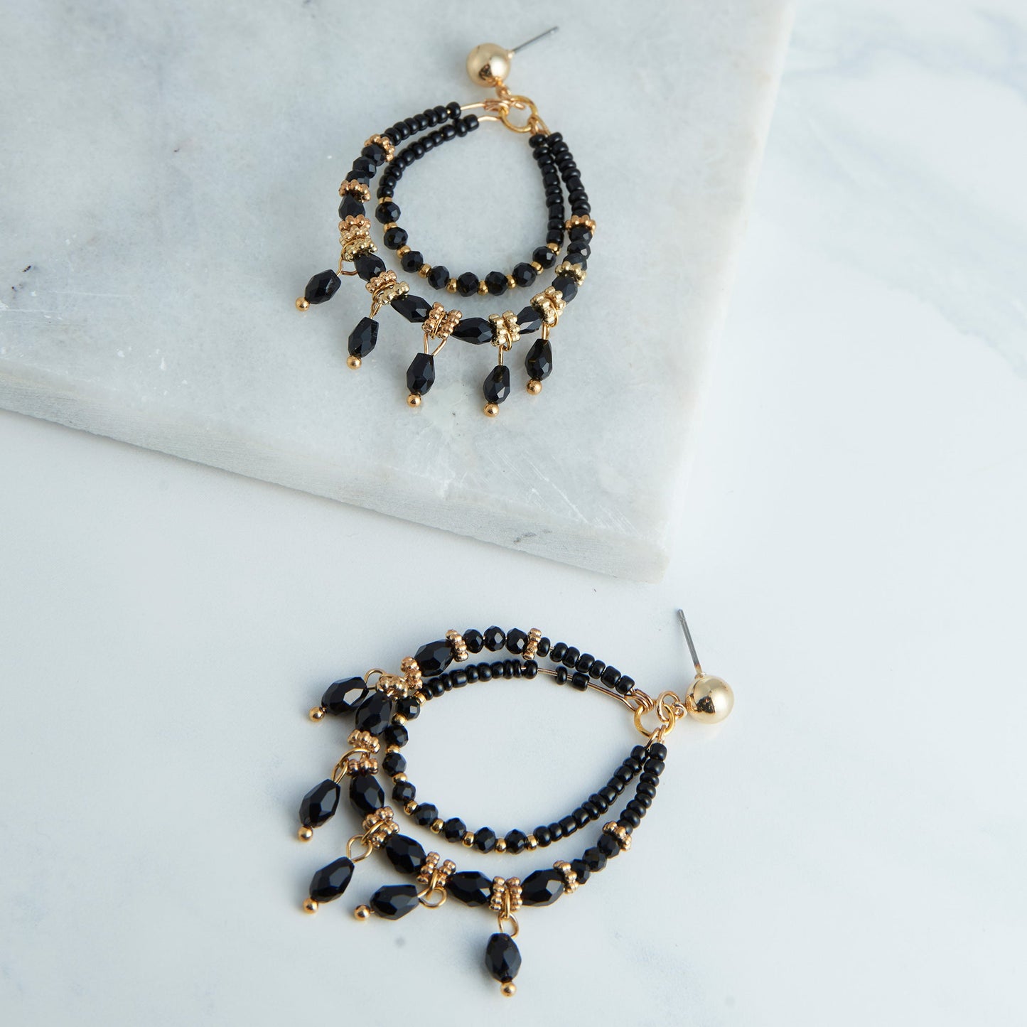 Caden Oval Beaded Earrings