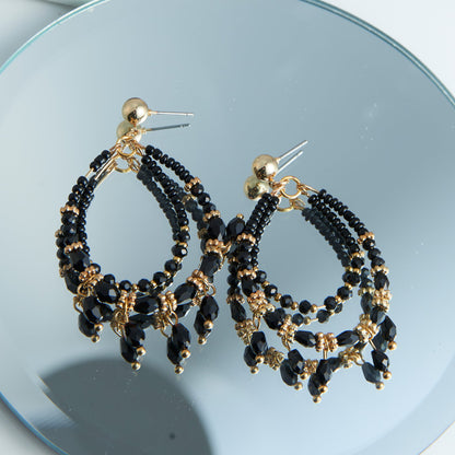Caden Oval Beaded Earrings