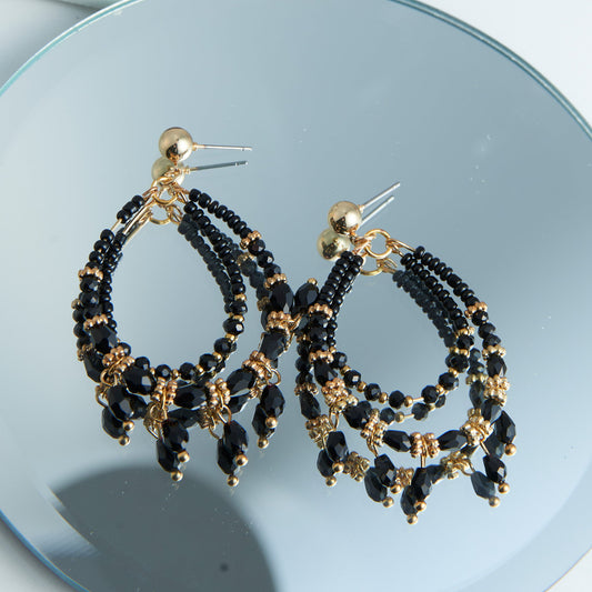 Caden Oval Beaded Earrings