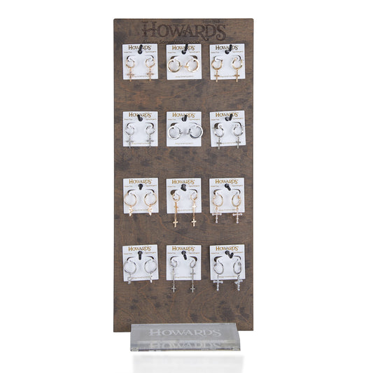 24 Piece Cera Cross Earring Unit with Display