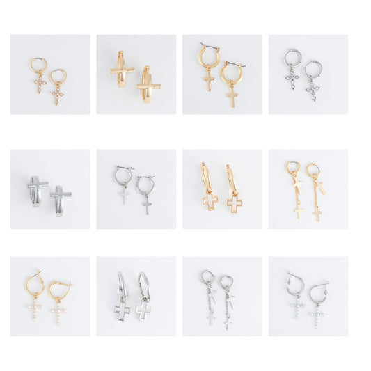 24 Piece Cera Cross Earring Assortment