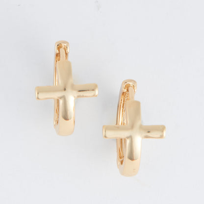 Cera Cross Hoop Earrings