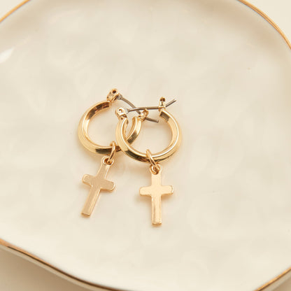 Cera Cross Charm Earrings