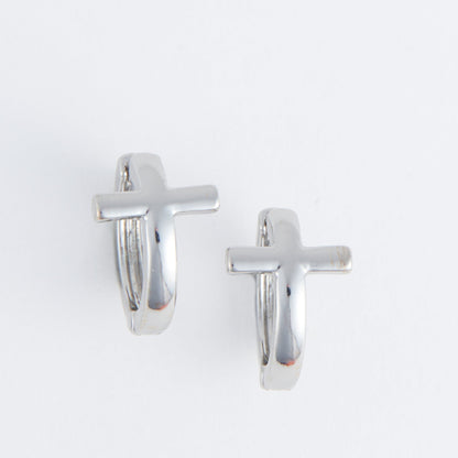 Cera Cross Hoop Earrings