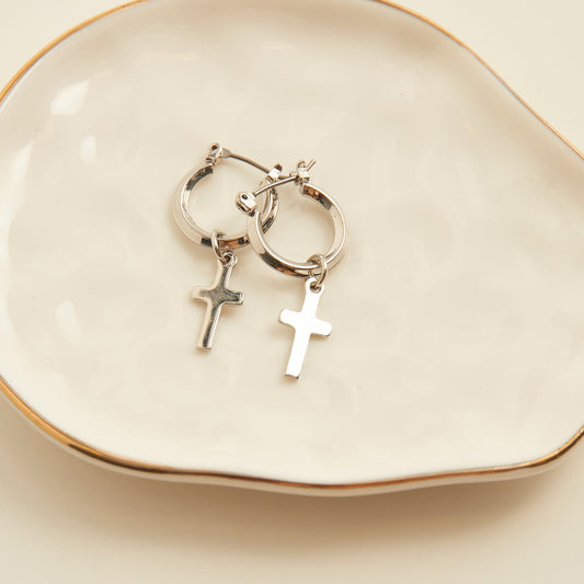 Cera Cross Charm Earrings