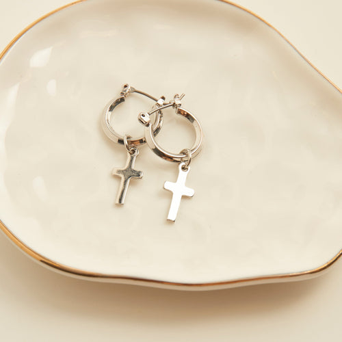 Cera Cross Charm Earrings