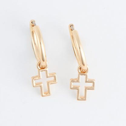 Cera Frame Cross Earrings