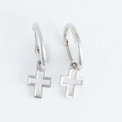 Cera Frame Cross Earrings