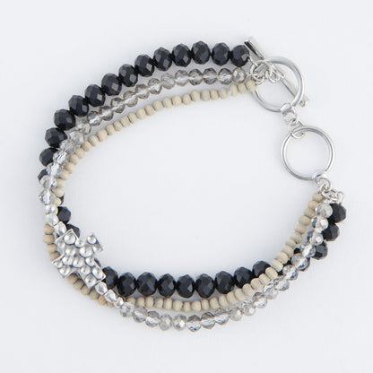 Estee Multi Row Cross Toggle Bracelet