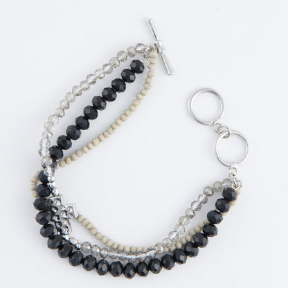 Estee Multi Row Cross Toggle Bracelet