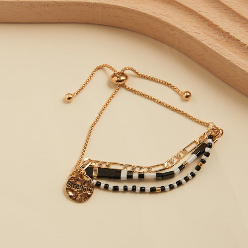 Lovisa Strength Multi Row Tile Bolo Bracelet