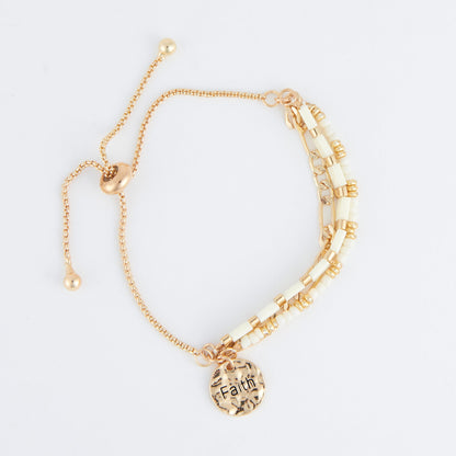 Lovisa Faith Multi Row Tile Bolo Bracelet