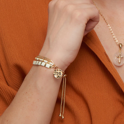 Lovisa Faith Multi Row Tile Bolo Bracelet