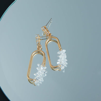 Adria Crystal Oval Drop Earrings