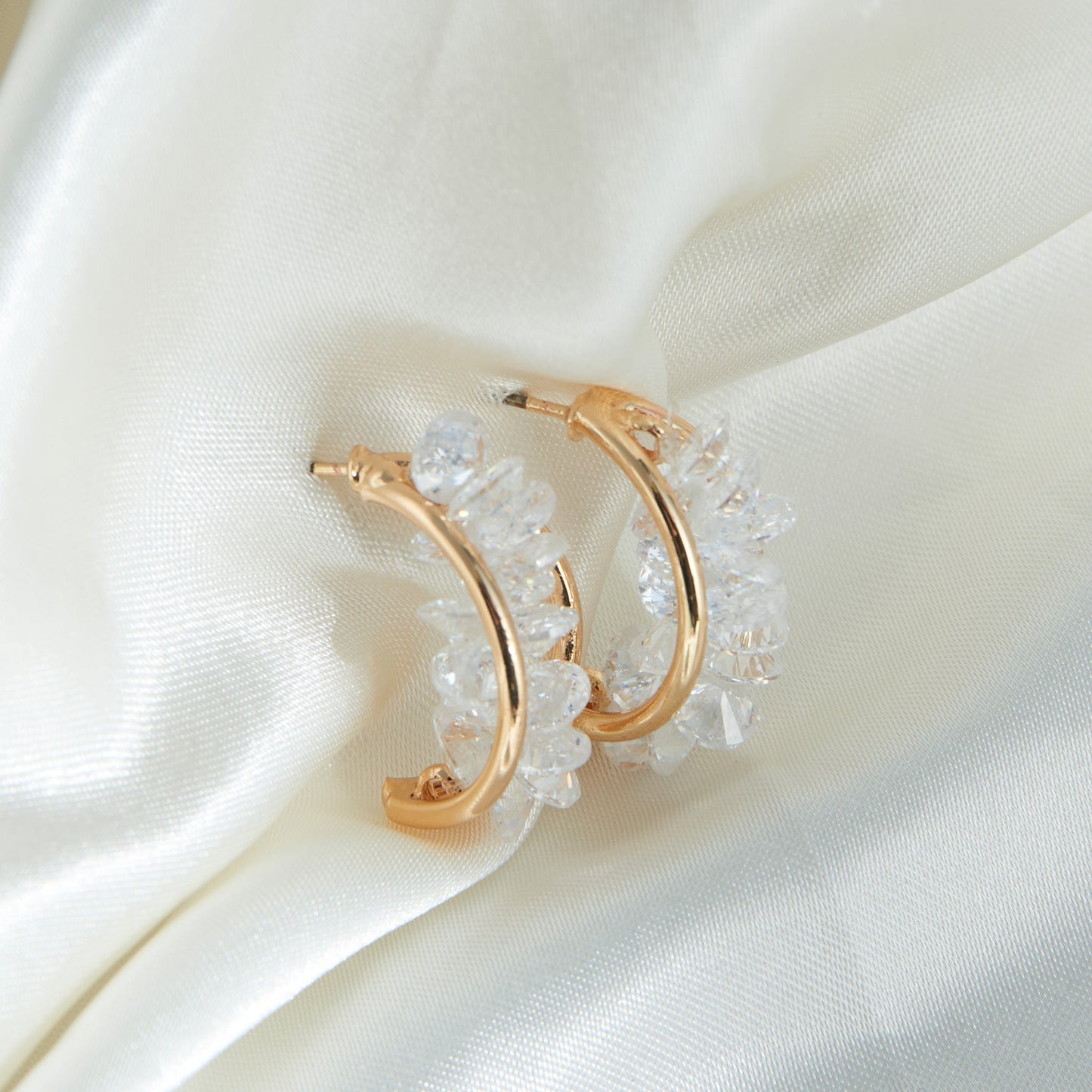 Adira Crystal C-Hoop Earrings