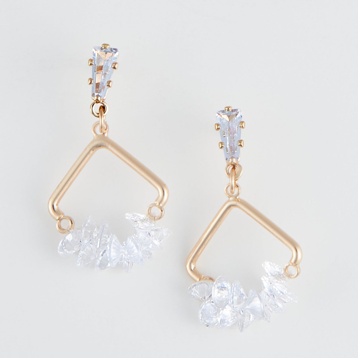 Adria Crystal Triangle Teardrop Earrings