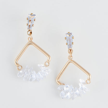 Adria Crystal Triangle Teardrop Earrings