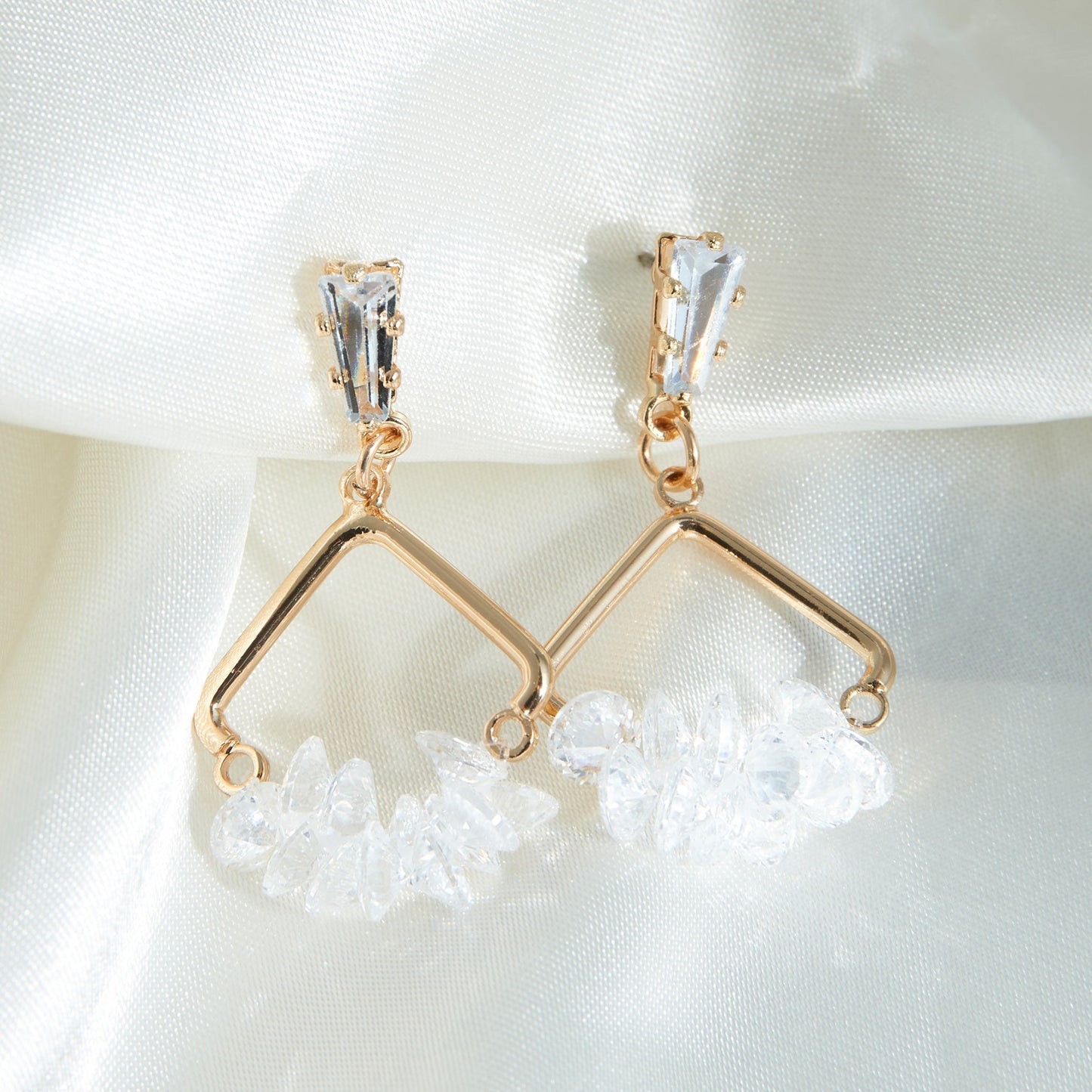 Adria Crystal Triangle Teardrop Earrings