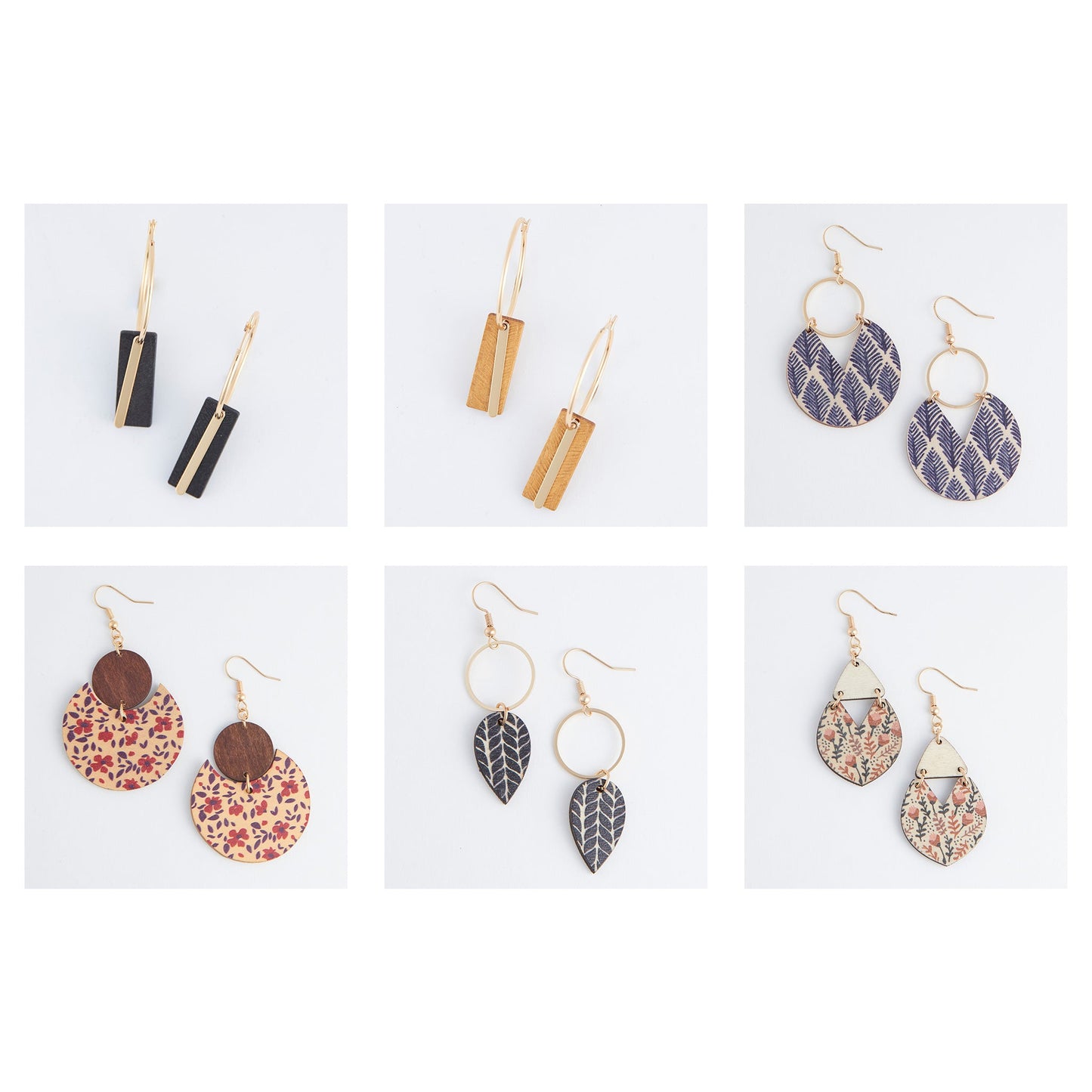 12 Piece Jolie Wooden Earring Assortment