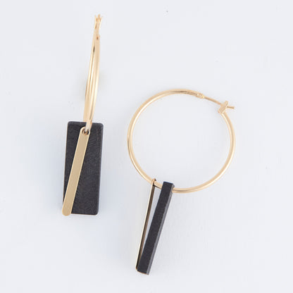 Jolie Wooden Bar Hoop Earrings