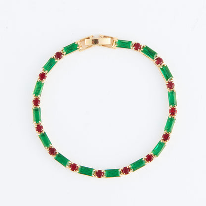 Stella  Baguette and Round Gemstone Bracelet