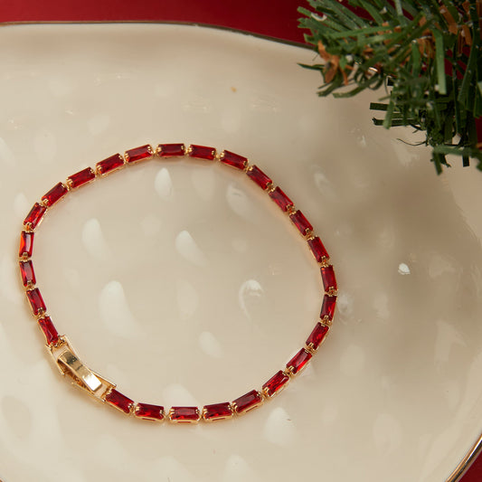 Stella Dainty Baguette Gemstone Bracelet