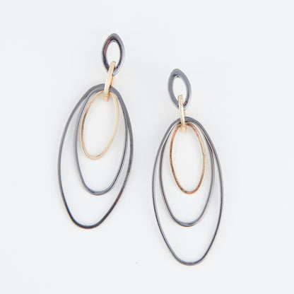 Ridley Two Tone Multi Ring Earrings