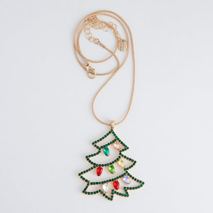 Holiday Christmas Tree Pendant Necklace