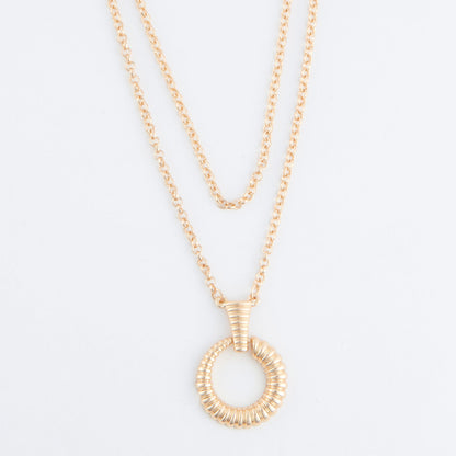 Carli Multi Row Ring Pendant Necklace