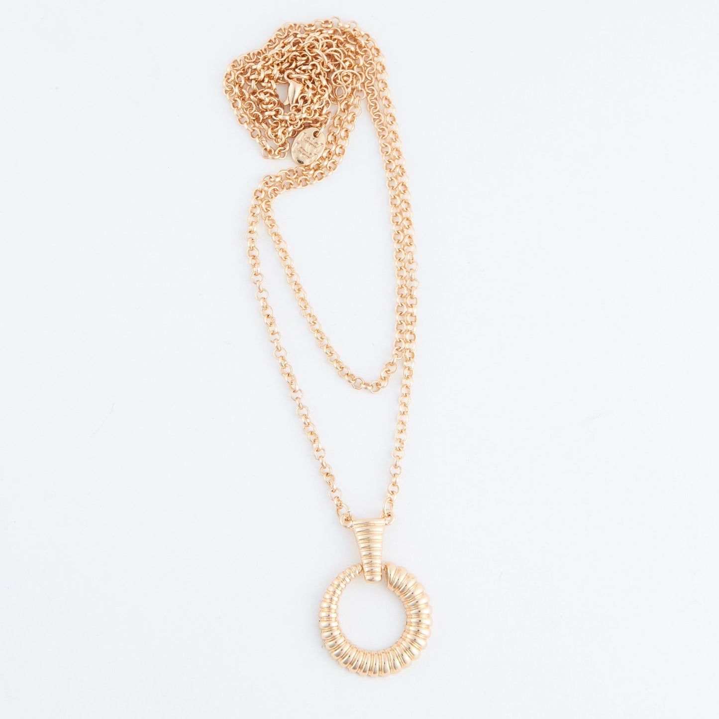 Carli Multi Row Ring Pendant Necklace