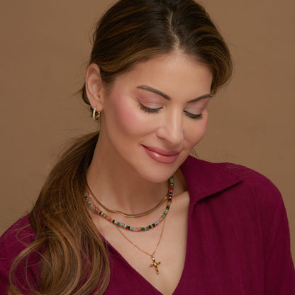Eliana Layered Cross Pendant Necklace