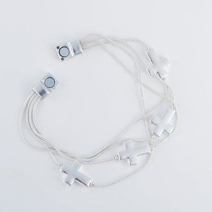 Cobie Multi Row Cross Bracelet