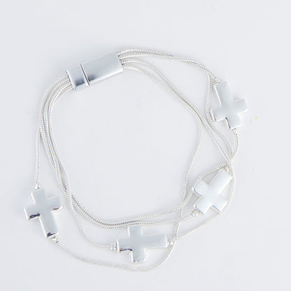 Cobie Multi Row Cross Bracelet