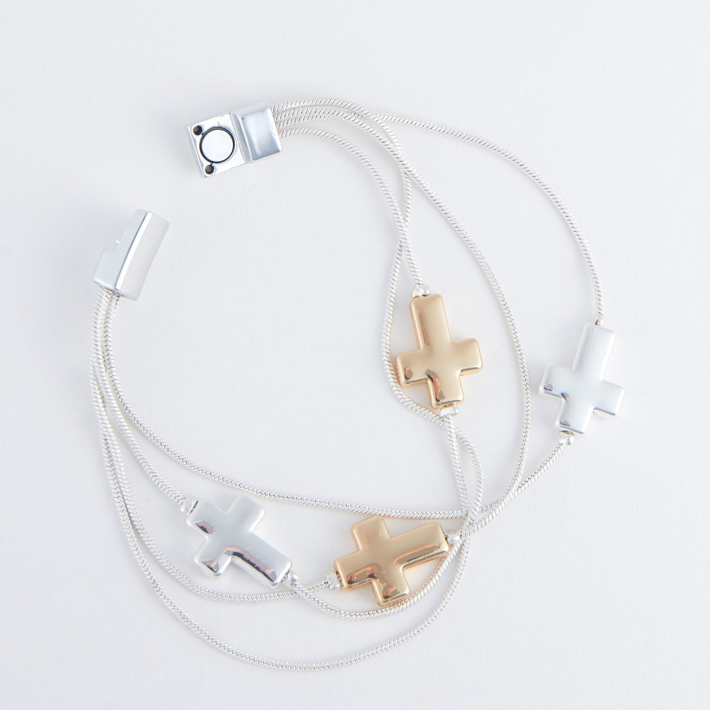 Cobie Multi Row Cross Bracelet