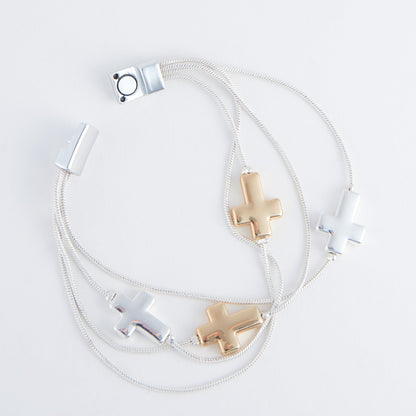 Cobie Multi Row Cross Bracelet