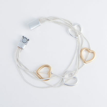 Cobie Multi Row Heart Bracelet