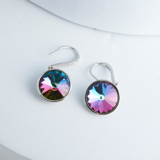 Coraline Circle Drop Gemstone Earrings