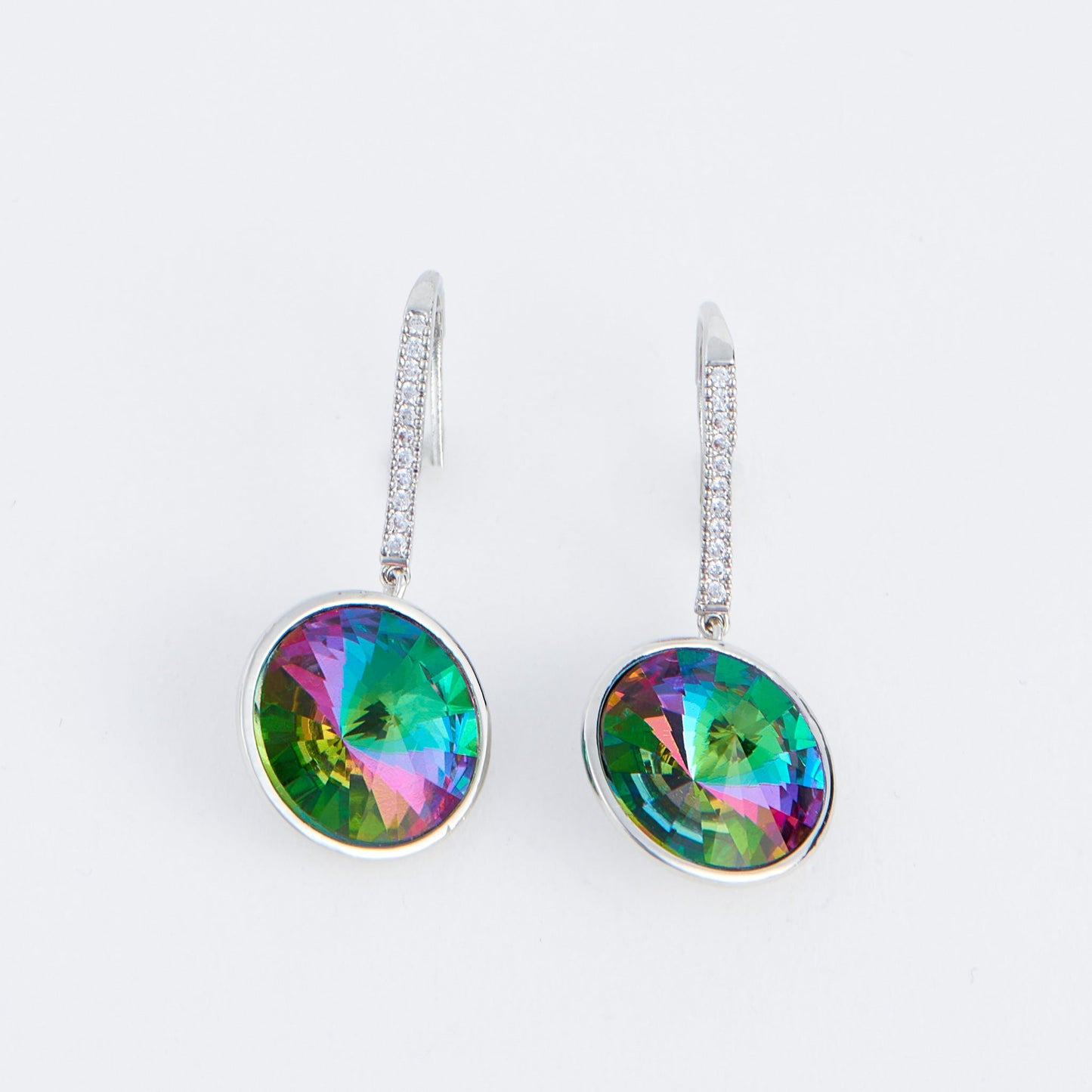 Coraline Circle Drop Gemstone Earrings