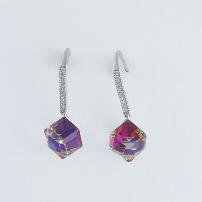 Coraline Square Drop Gemstone Earrings
