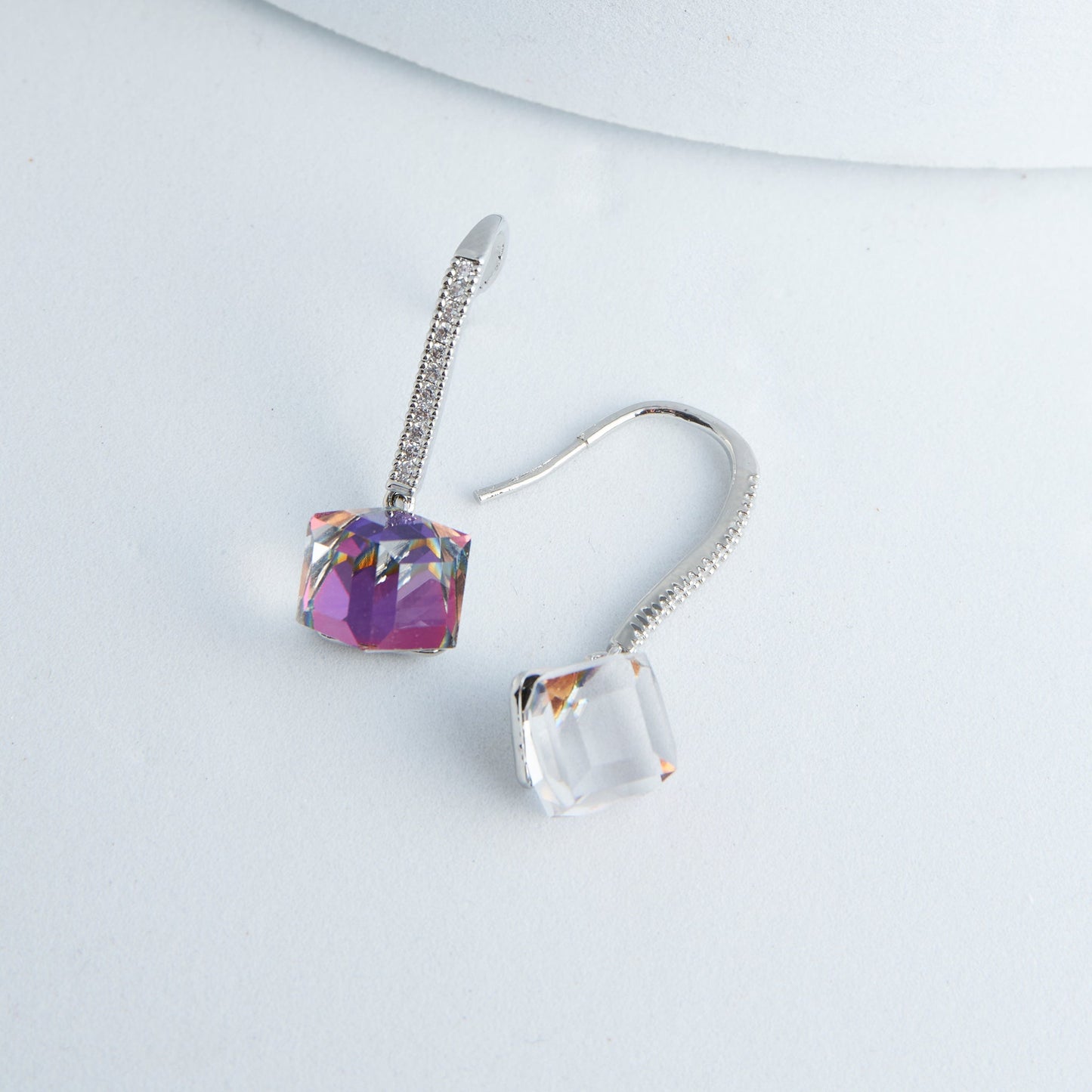 Coraline Square Drop Gemstone Earrings