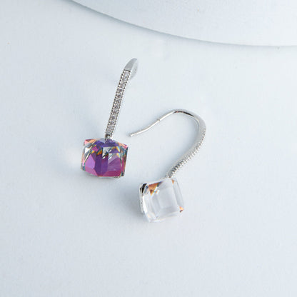 Coraline Square Drop Gemstone Earrings
