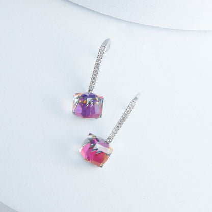 Coraline Square Drop Gemstone Earrings