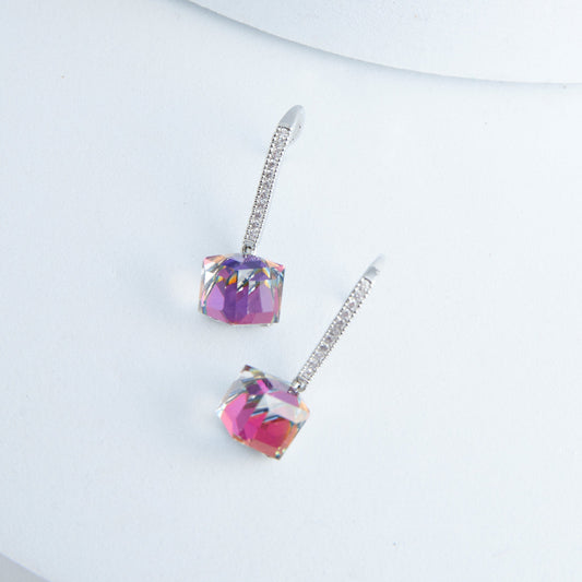 Coraline Square Drop Gemstone Earrings