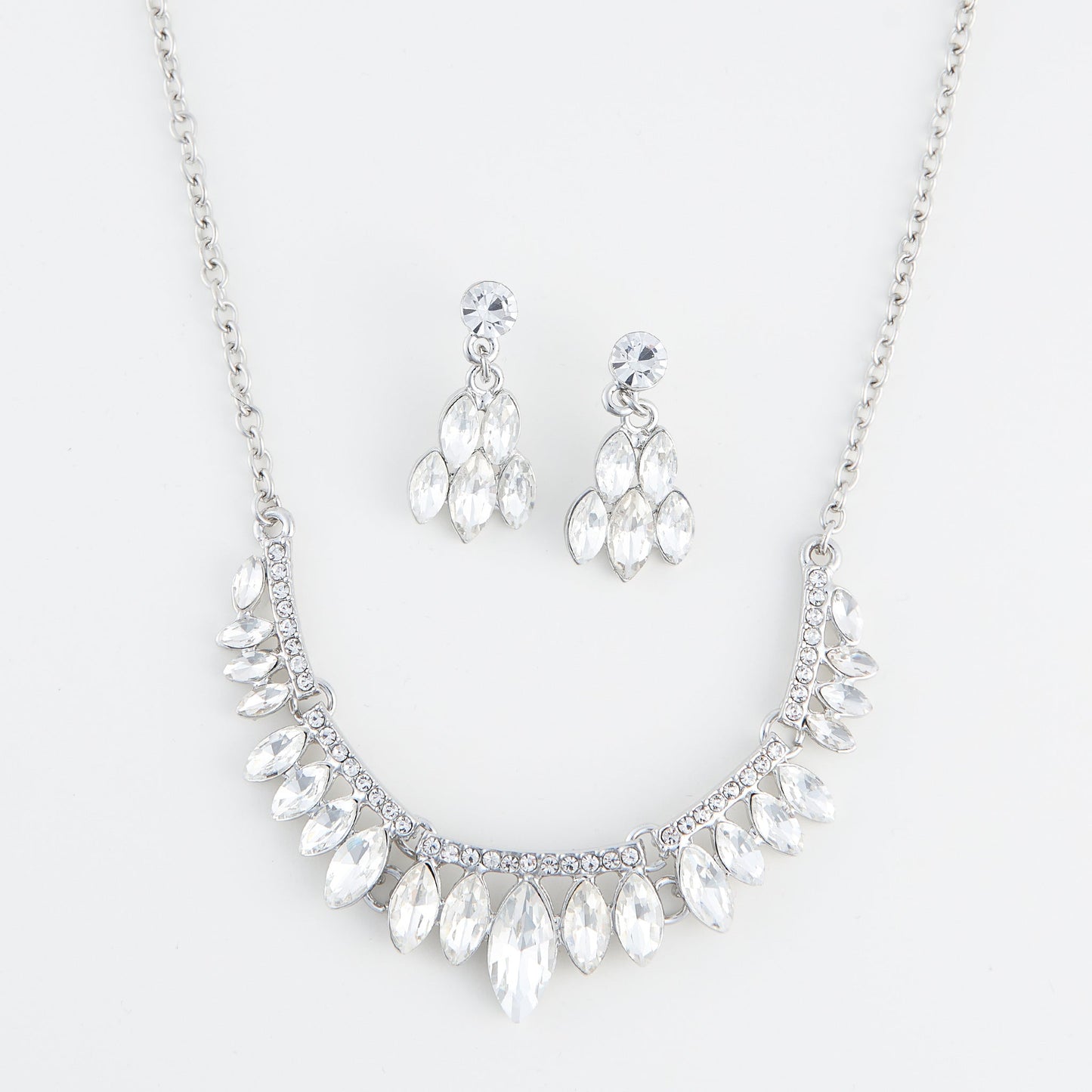 Aurea Pave Drop Crystal Earring & Necklace Set